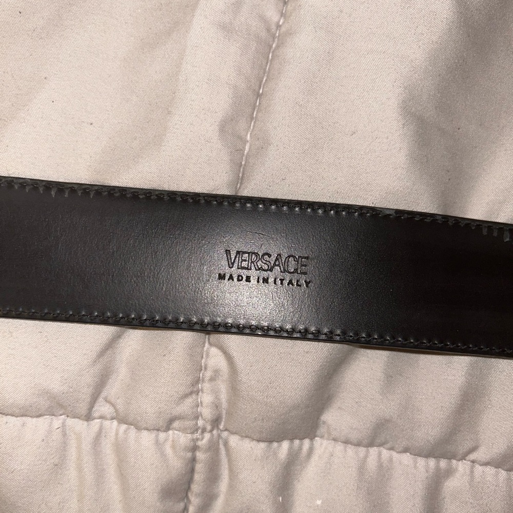 Versace Palazzo Belt With Medusa Buckle Gold-Tone Black